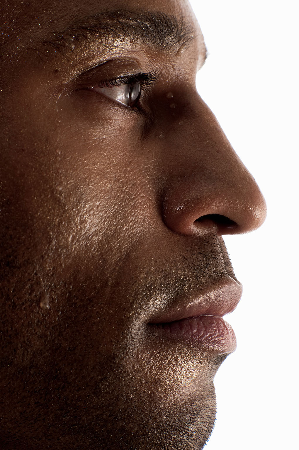 Close-up profile of a man's face